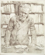 LUIGI CONCONI, Giosuè Carducci, etching, proof impression, touched in black chalk